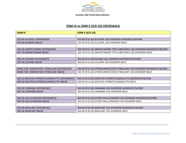 DSM-IV to DSM-5 (ICD-10) CROSSWALK