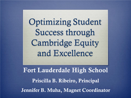 Optimizing Student Success Through Cambridge Equity and Excellence