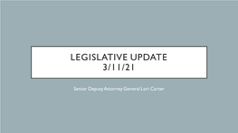 Legislative Update 3/11/21