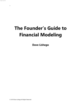 The Founder's Guide to Financial Modeling