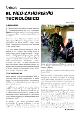 Artículo EL NEO-ZAHORISMO TECNOLÓGICO Andrés Tonini EL ZAHORISMO