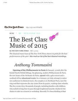 The Best Classical Music of 2015 - the New York Times