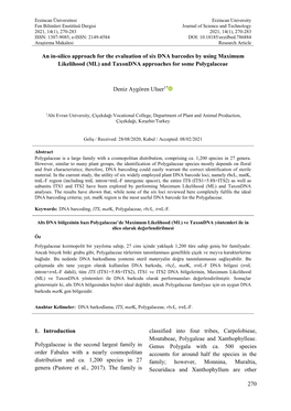 270 an In-Silico Approach for the Evaluation of Six DNA