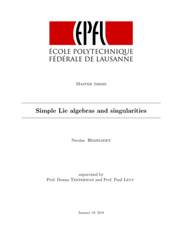 Simple Lie Algebras and Singularities