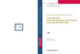 Fundamentos Para Uma Gramática De Funções Aplicada Ao Português