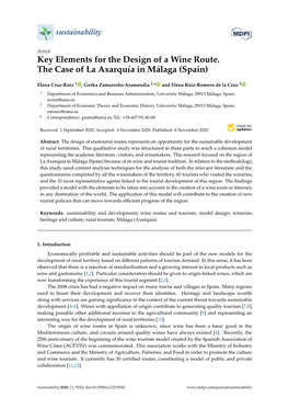 Key Elements for the Design of a Wine Route. the Case of La Axarquía in Málaga (Spain)