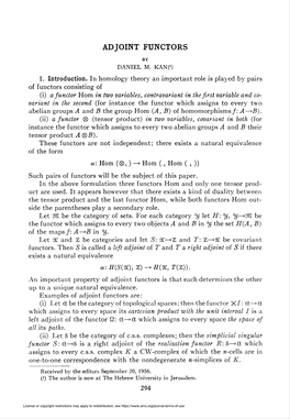 Adjoint Functors