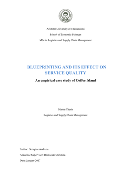 BLUEPRINTING and ITS EFFECT on SERVICE QUALITY an Empirical Case Study of Coffee Island