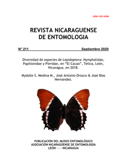 Diversidad De Especies De Lepidoptera: Nymphalidae, Papilionidae Y Pieridae, En “El Cacao”, Telica, León, Nicaragua, En 2018