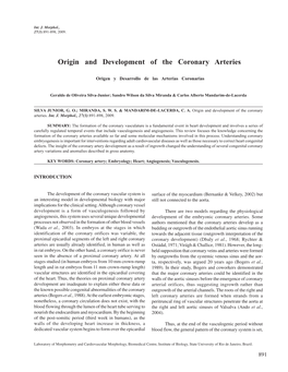 Origin and Development of the Coronary Arteries