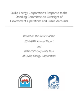 Qulliq Energy Corporation's Response to the Standing Committee On