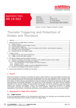 Thyristor Triggering and Protection of Diodes and Thyristors