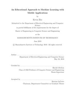 An Educational Approach to Machine Learning with Mobile Applications