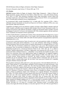 GIULIO Romano (Iulius De Pippis, De Ianutiis; Giulio Pippi, Giannuzzi) Dizionario Biografico Degli Italiani, 57, Roma 2001, Pp