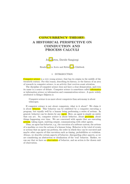 Concurrency Theory: a Historical Perspective on Coinduction and Process Calculi