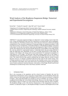 Wind Analysis of the Bosphorus Suspension Bridge: Numerical and Experimental Investigation