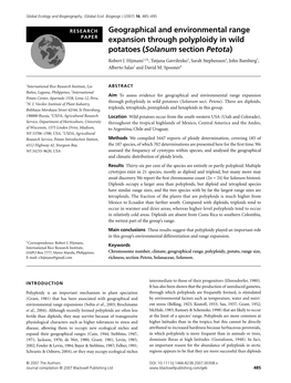 Geographical and Environmental Range Expansion Through Polyploidy in Wild Potatoes (Solanum Section Petota)