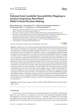 National-Scale Landslide Susceptibility Mapping in Austria Using Fuzzy Best-Worst Multi-Criteria Decision-Making