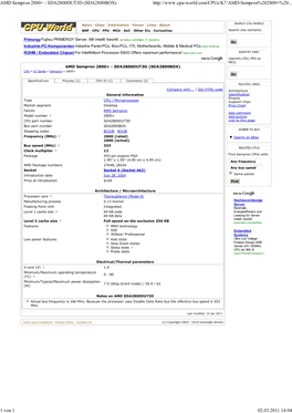 AMD Sempron 2800+ - SDA2800DUT3D (SDA2800BOX)