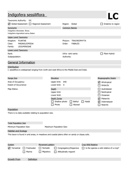 Indigofera Sessiliflora LC Taxonomic Authority: DC
