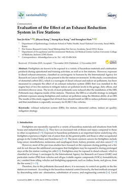 Evaluation of the Effect of an Exhaust Reduction System in Fire Stations