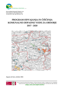 Program Odvajanja in Čiščenja Komunalne Odpadne Vode Za Obdobje 2017 - 2020