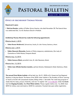 Pastoral Bulletin