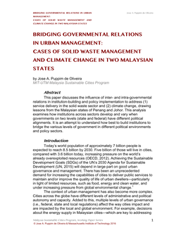 Cases of Solid Waste Management and Climate Change in Two Malaysian States