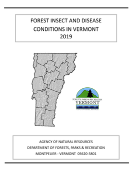 Forest Insect and Disease Conditions in Vermont 2019