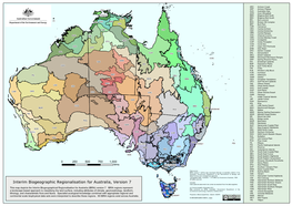 Interim Biogeographic Regionalisation for Australia, Version 7 Data Used Are Assumed to Be Correct As Received from the Data Suppliers