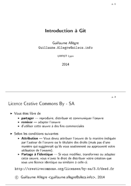 Introduction À Git