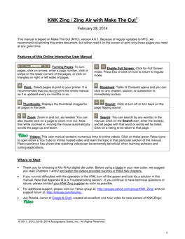 KNK Zing with MTC User Manual