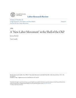 A "New Labor Movement" in the Shell of the Old? Jeremy Brecher