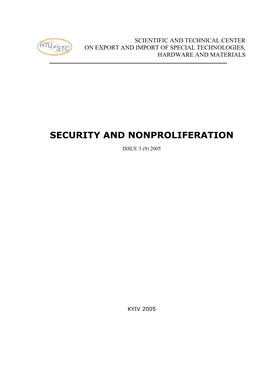 Security and Nonproliferation