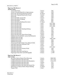 Page 1 of 32 RG 2014-13, PART I Map Case 309, Drawer 1 Alcona