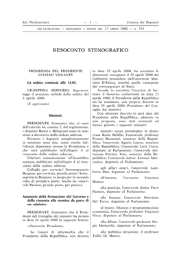 Resoconto Stenografico