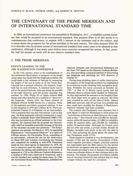 The Centenary of the Prime Meridian and of International Standard Time