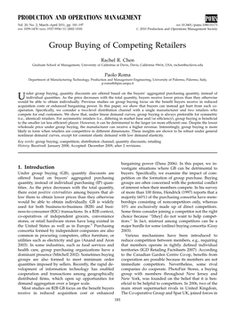 Group Buying of Competing Retailers