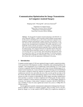 Communication Optimization for Image Transmission in Computer-Assisted Surgery