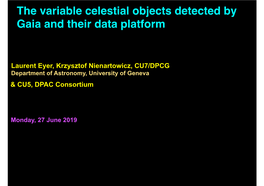 The Variable Celestial Objects Detected by Gaia and Their Data Platform