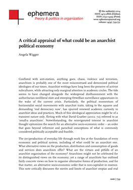 A Critical Appraisal of What Could Be an Anarchist Political Economy