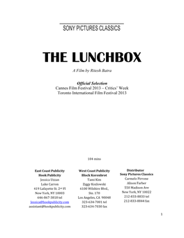 THE LUNCHBOX a Film by Ritesh Batra