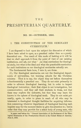 The Presbyterian Quarterly