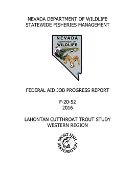 Cutthroat Trout Study 1998