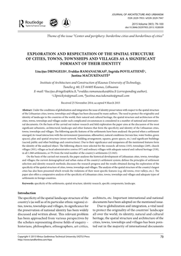 Exploration and Respectation of the Spatial Structure of Cities, Towns, Townships and Villages As a Significant Formant of Their Identity