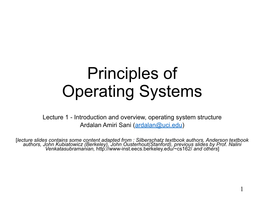 Principles of Operating Systems