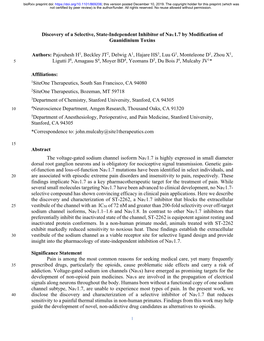 Discovery of a Selective, State-Independent Inhibitor of Nav1.7 by Modification of Guanidinium Toxins