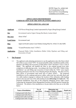 RNTPC Paper No. A/SLC/160 for Consideration by the Rural and New Town Planning Committee on 9.10.2020