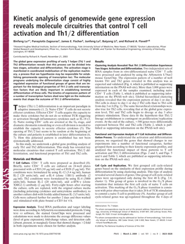 Kinetic Analysis of Genomewide Gene Expression Reveals Molecule Circuitries That Control T Cell Activation and Th1͞2 Differentiation