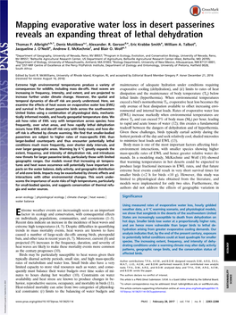 Mapping Evaporative Water Loss in Desert Passerines Reveals an Expanding Threat of Lethal Dehydration